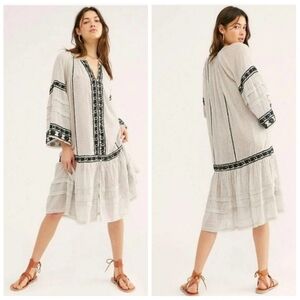 NWT Free People Vagabond Cotton Embroidered Tunic Dress XS